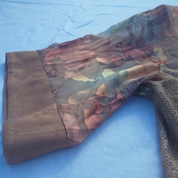 Vintage Floral Lace & Silk Cottagecore Spencer Alexis Cardigan Jacket XL - Picture 9 of 17